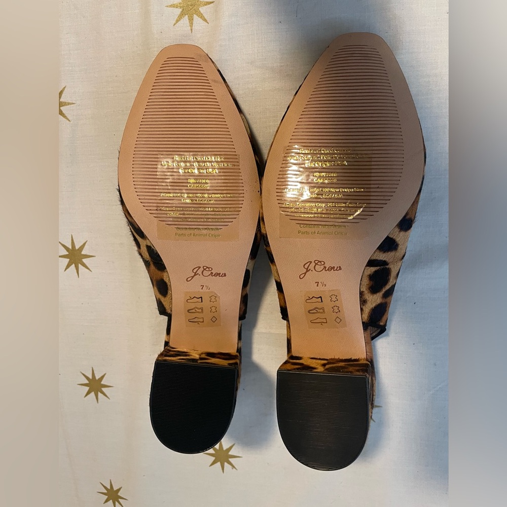 NWOT J. Crew Leopard Print Calf Hair Slingback Heels Size 7.5 - Picture 10 of 10